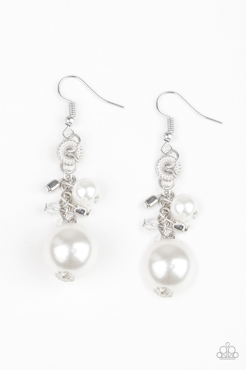 Timelessly Traditional - White Earrings