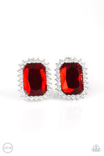 Load image into Gallery viewer, Downtown Dapper - Red Clip-On Earrings Paparazzi
