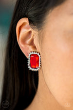 Load image into Gallery viewer, Downtown Dapper - Red Clip-On Earrings Paparazzi
