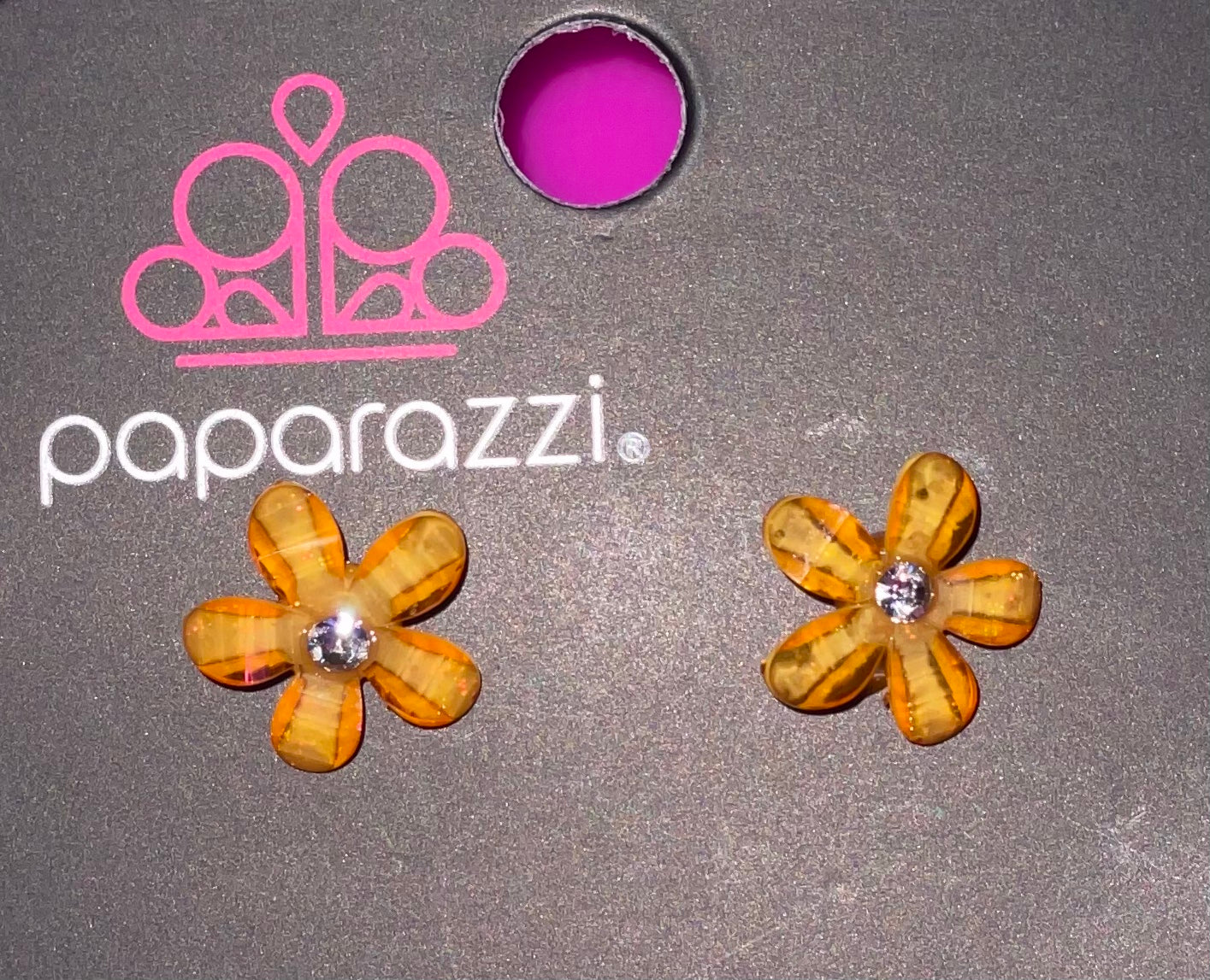 Flower Starlet Shimmer Earrings Paparazzi