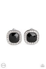 Load image into Gallery viewer, Bling Tastic!-Black Clip-On Earrings Paparazzi
