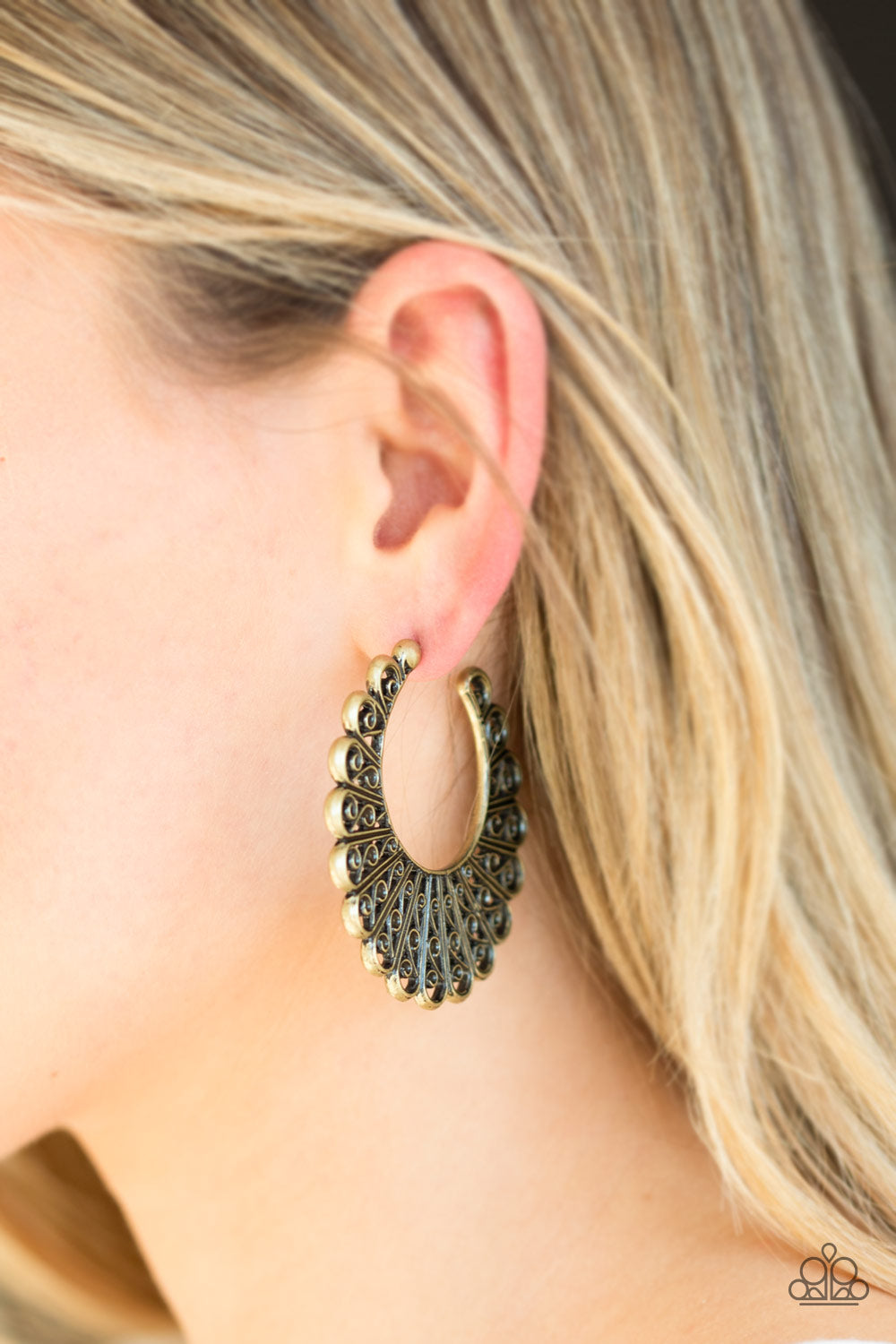 Funky Flirt - Brass Earrings Paparazzi