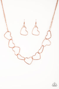 Unbreak My Heart - Rose Gold Necklace Paparazzi