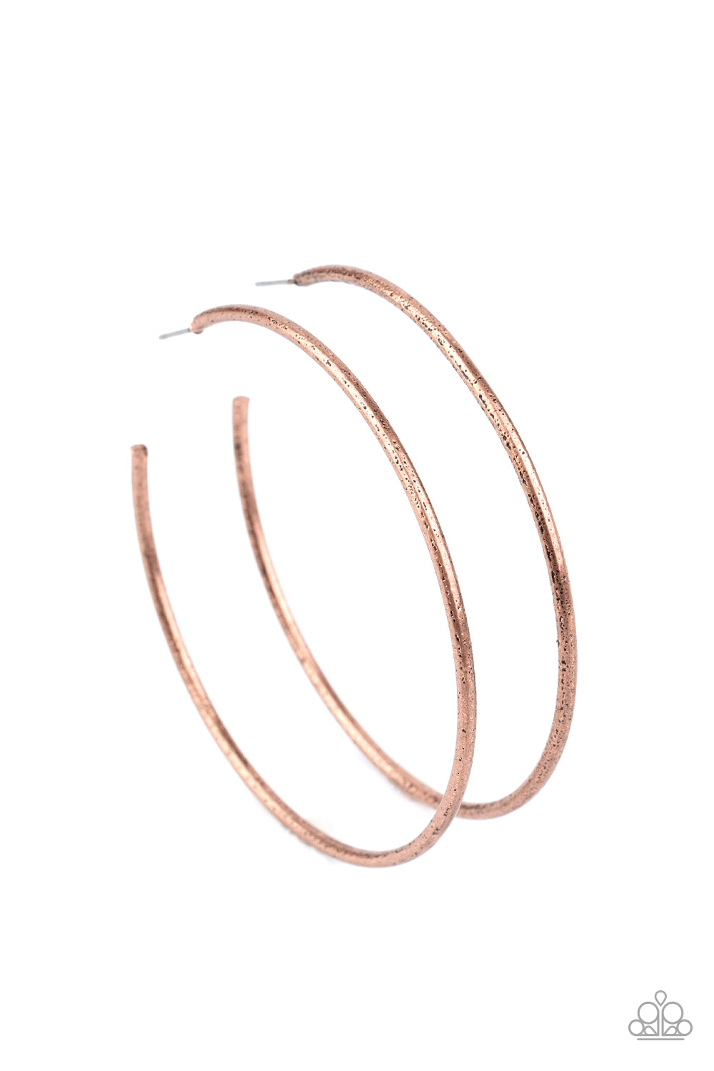 Rustic Roundabout - Copper Hoop Earrings Paparazzi