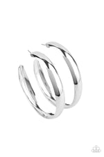 Load image into Gallery viewer, BEVEL In It - Silver Hoop Earrings Paparazzi
