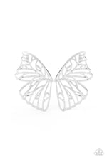 Load image into Gallery viewer, Butterfly Frills - Silver Earrings Paparazzi
