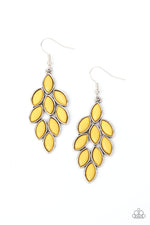 Load image into Gallery viewer, Flamboyant Foliage - Yellow Earrings Paparazzi
