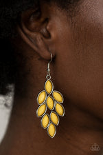 Load image into Gallery viewer, Flamboyant Foliage - Yellow Earrings Paparazzi
