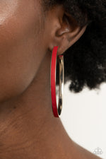 Load image into Gallery viewer, Fearless Flavor - Red Hoop Earrings Paparazzi
