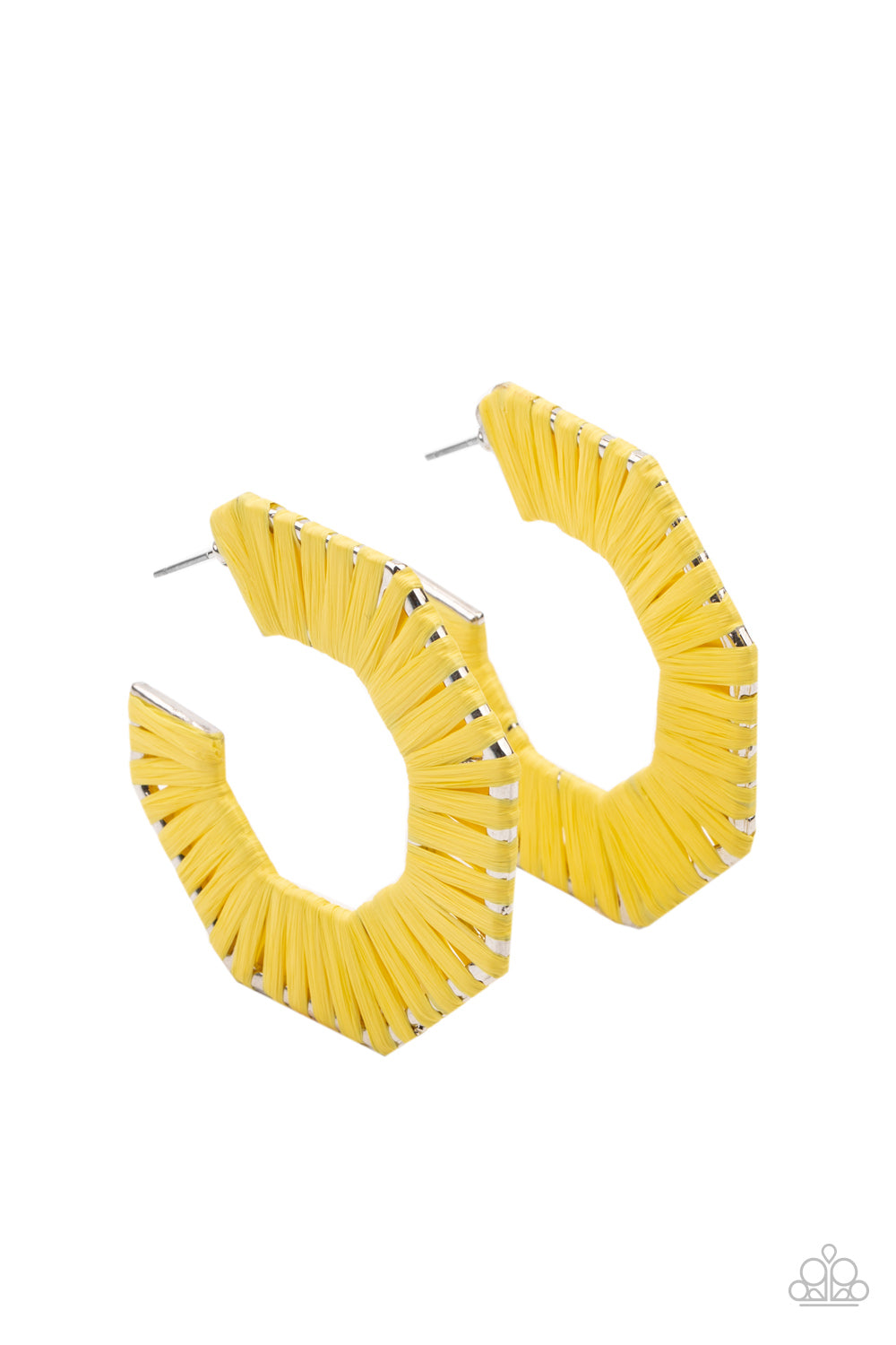 Fabulously Fiesta - Yellow Hoop Earrings Paparazzi