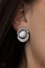 Load image into Gallery viewer, GLOW of Force - White Clip On Earrings Paparazzi
