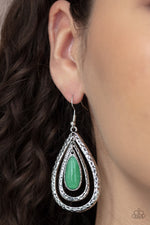 Load image into Gallery viewer, Teardrop Torrent - Green Earrings Paparazzi

