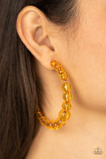 Load image into Gallery viewer, In The Clear Orange Hoop Earrings Paparazzi
