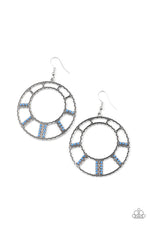 Load image into Gallery viewer, Fleek Fortress - Blue Earrings Paparazzi
