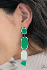 Load image into Gallery viewer, All Out Allure - Green Earrings Paparazzi
