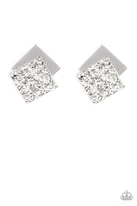 Square With Style - Silver Earrings Paparazzi