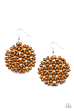 Load image into Gallery viewer, Summer Escapade - Brown Wood Earrings Paparazzi
