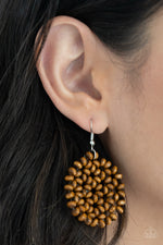 Load image into Gallery viewer, Summer Escapade - Brown Wood Earrings Paparazzi
