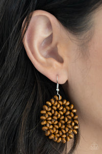 Summer Escapade - Brown Wood Earrings Paparazzi