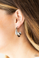 Load image into Gallery viewer, Modern Meltdown - Silver Hoop Earrings Paparazzi
