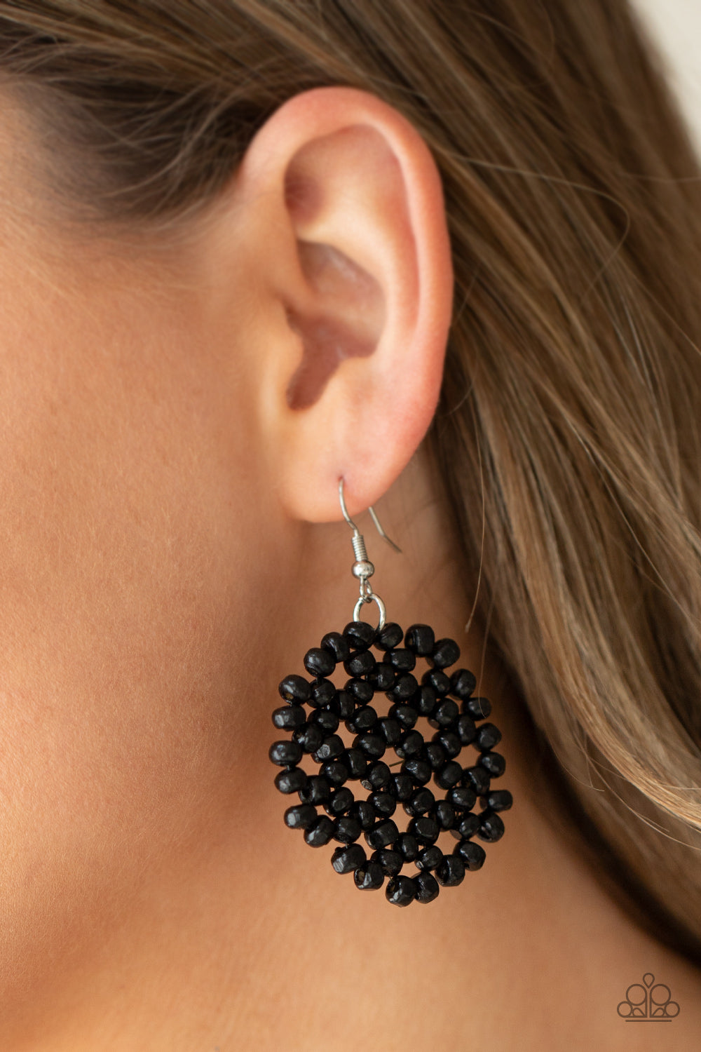 Summer Escapade - Black Wood Earrings Paparazzi