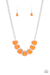 Above The Clouds - Orange Necklace Paparazzi
