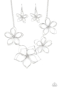 Flower Garden Fashionista - Silver Necklace Paparazzi
