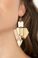 Load image into Gallery viewer, Deceivingly Deco  Gold Earrings
