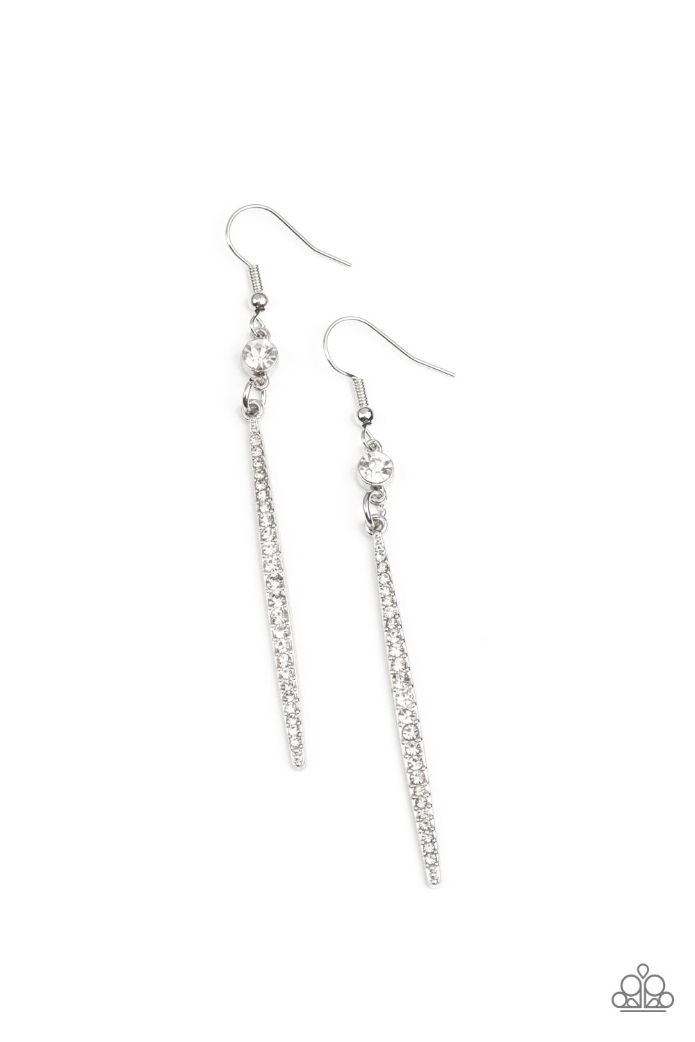 Skyscraping Shimmer White Earrings Paparazzi