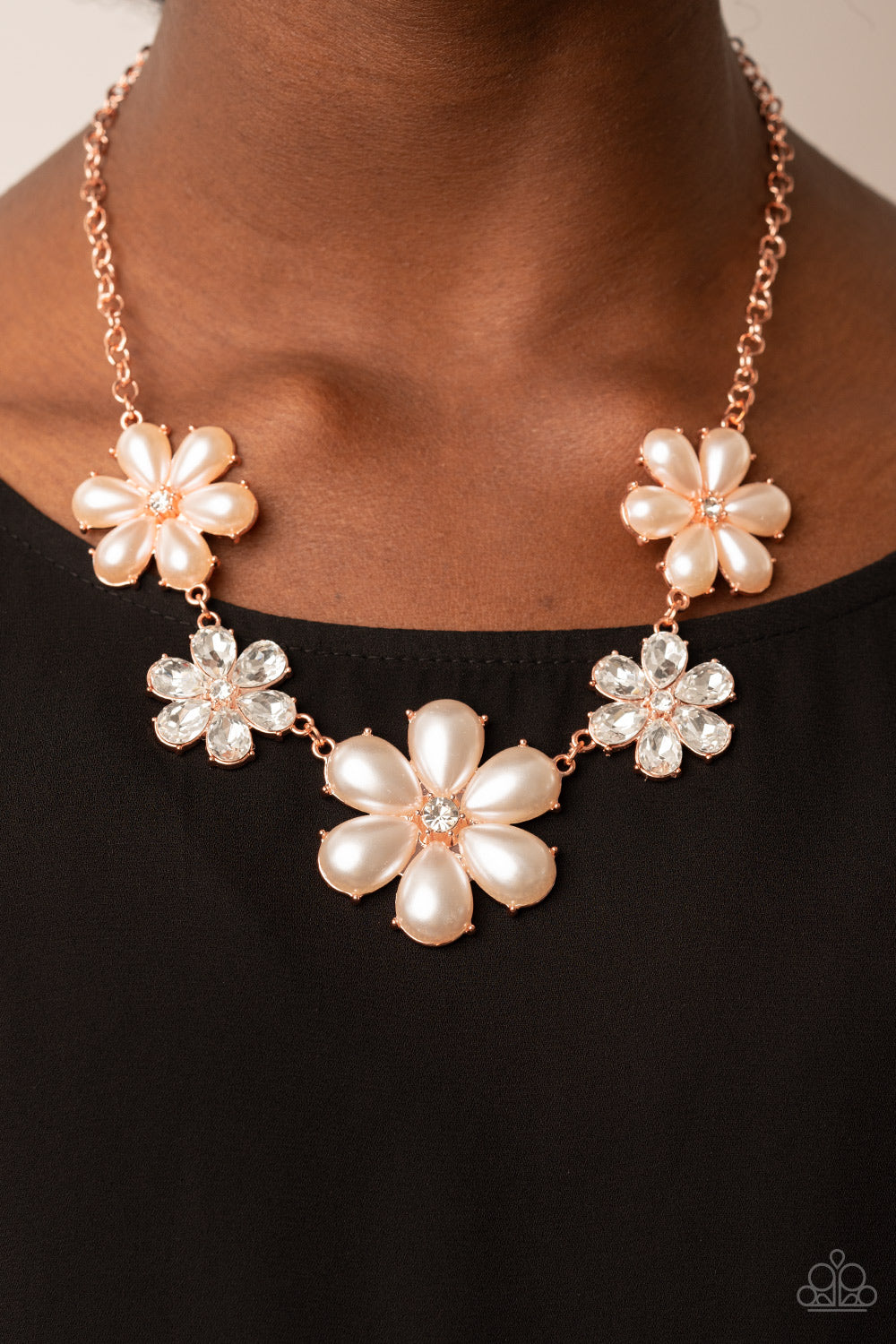 Fiercely Flowering - Copper Necklace Paparazzi