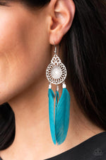 Load image into Gallery viewer, Pretty in PLUMES Blue Earrings Paparazzi
