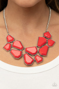 Double-DEFACED Red Necklace Paparazzi