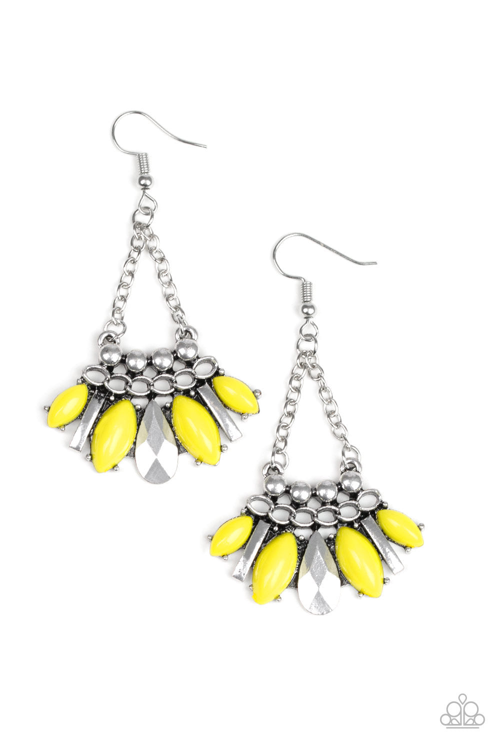 Terra Tribe - Yellow Earrings Paparazzi