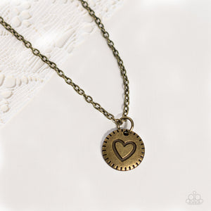 Stamped Sentiment - Brass Necklace