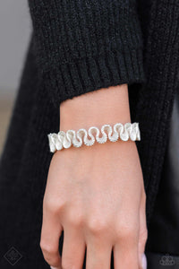 Scrunched Surety - White Bracelet