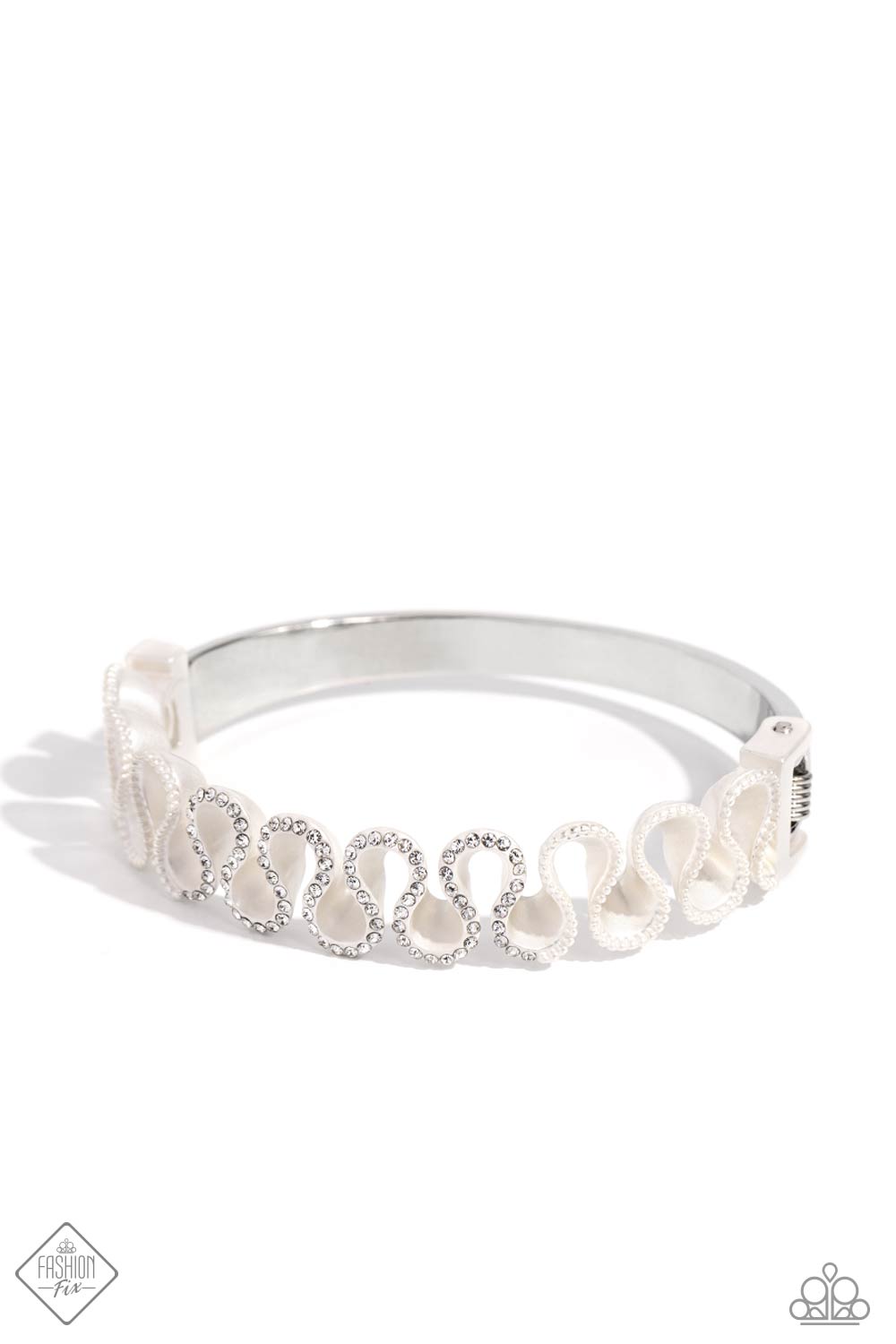 Scrunched Surety - White Bracelet