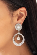 Load image into Gallery viewer, Royal Revival White Clip-On Earrings Paparazzi
