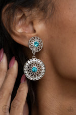 Load image into Gallery viewer, Life of The Garden Party - Blue Clip On Earrings Paparazzi
