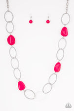 Load image into Gallery viewer, Modern Day Malibu Pink Necklace Paparazzi
