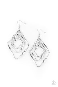 Retro Resplendence - Silver Earrings Paparazzi