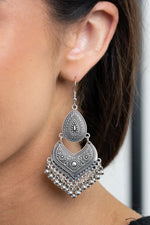 Load image into Gallery viewer, Music To My Ears - Silver Earrings Paparazzi
