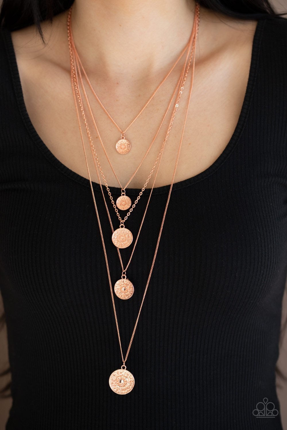 Medallion Marvel Copper Necklace Paparazzi