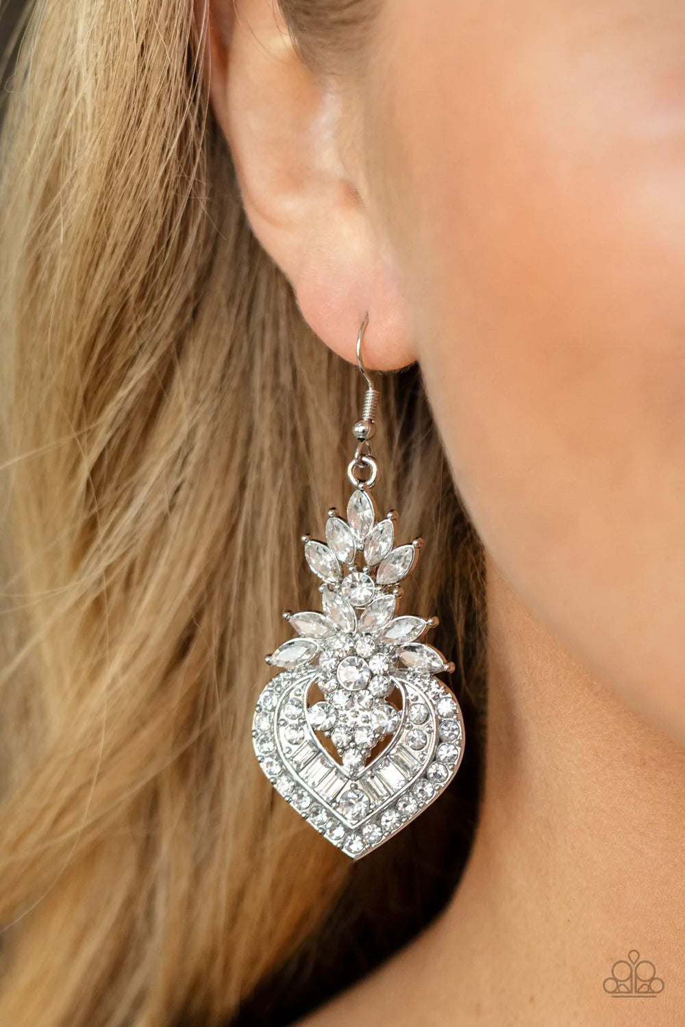 Royal Hustle White Earrings Paparazzi