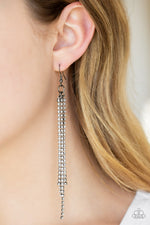 Load image into Gallery viewer, Center Stage Status - Black Earrings Paparazzi
