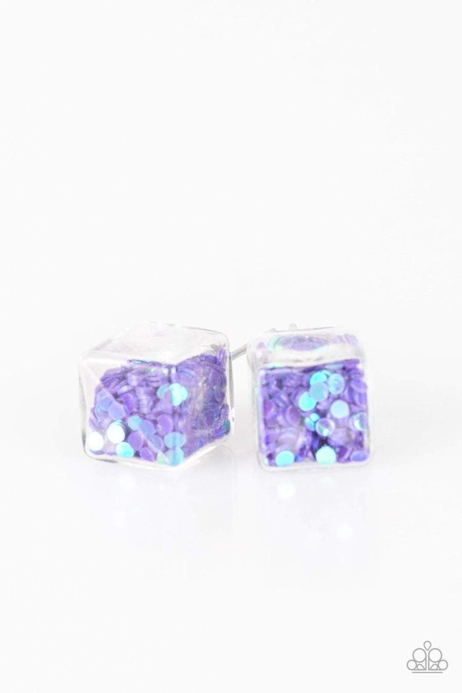 Starlet Shimmer Ice Cube Glitter Earrings Paparazzi