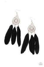 Load image into Gallery viewer, Pretty in PLUMES - Black Earrings
