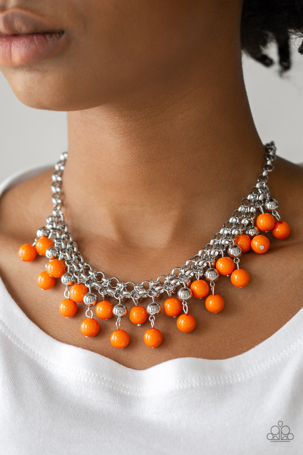 Friday Night Fringe - Orange Necklace Paparazzi