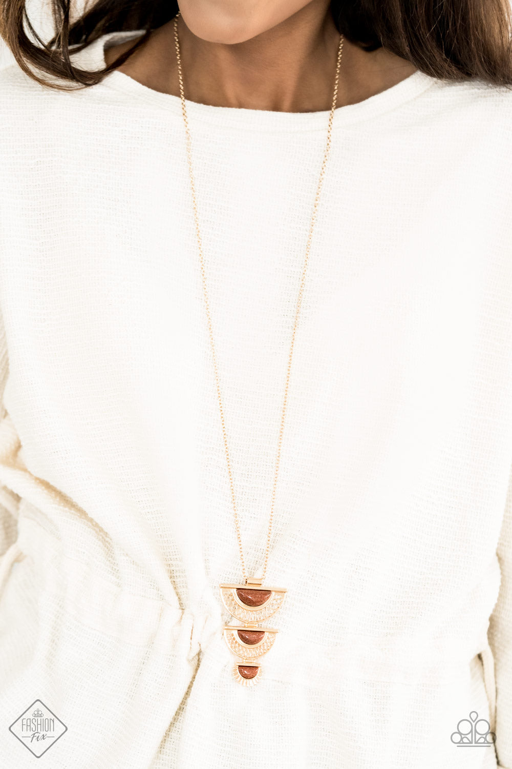 Serene Sheen Gold Necklace Paparazzi