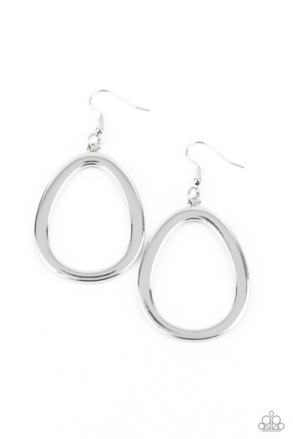 Casual Curves - Silver Earrings