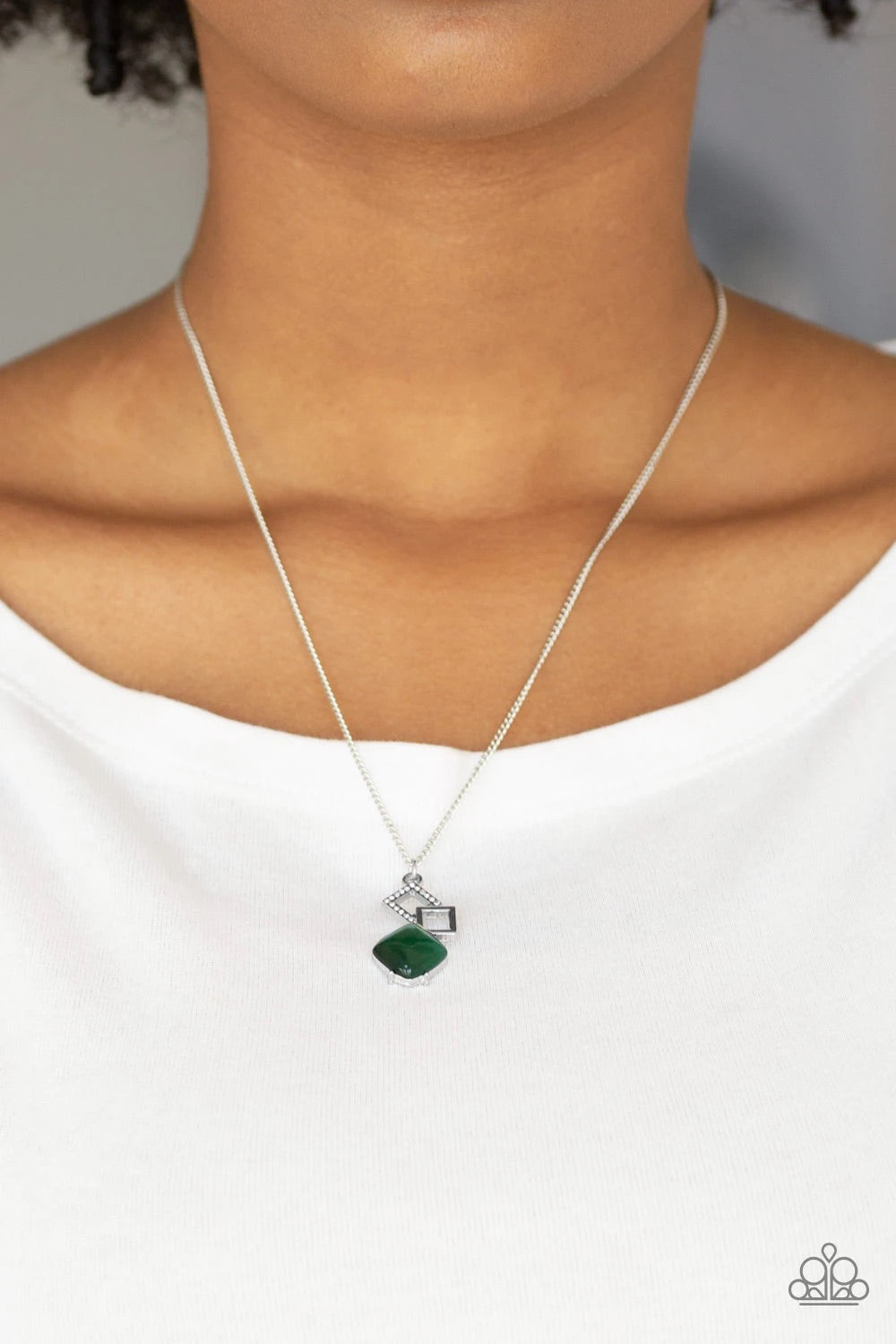 Stylishly Square - Green Necklace Paparazzi